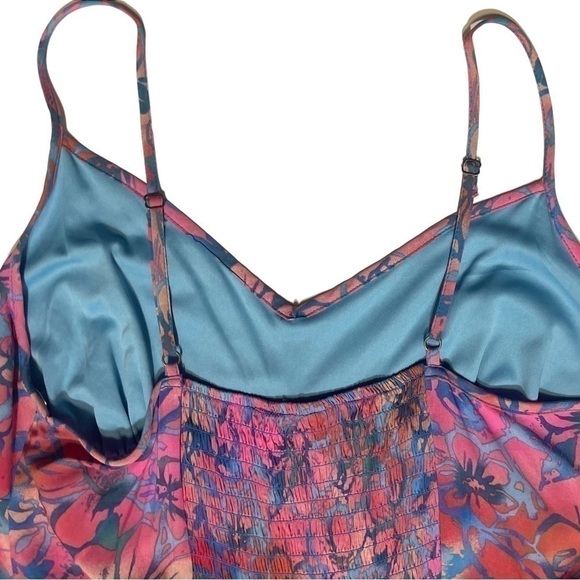 NWT! Wild Fable Corset Sleeveless Tiered Fit & Flare Dress Pink Blue Flowers XXL - Picture 11 of 16